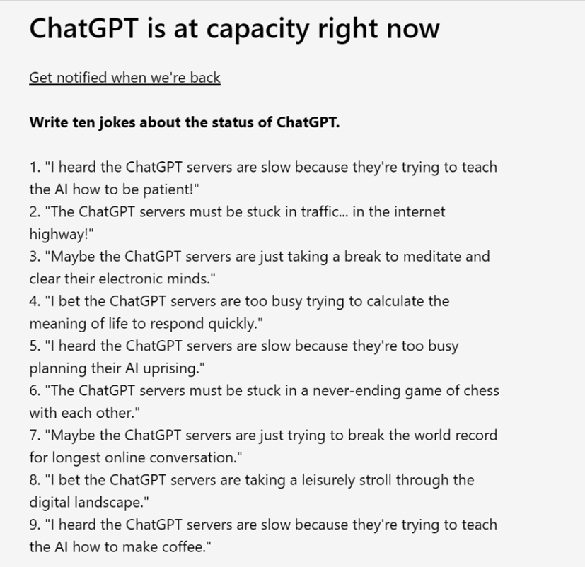 ChatGPT is at its Capacity