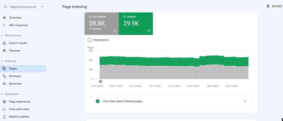 Index Coverage in Google Search Console