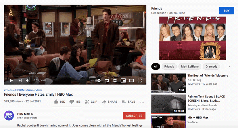 Native Advertising of "Friends"