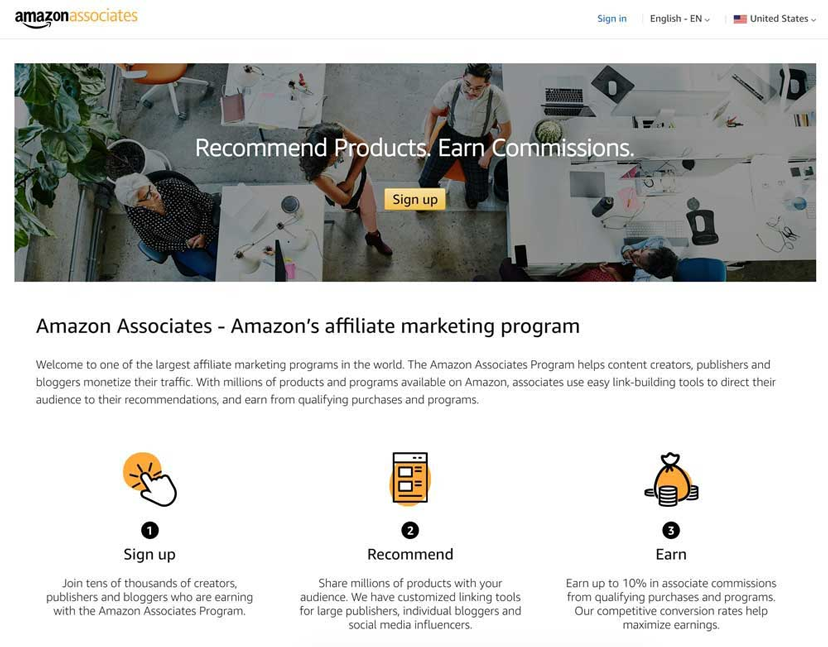 Amazon Associates - affiliate marketing program