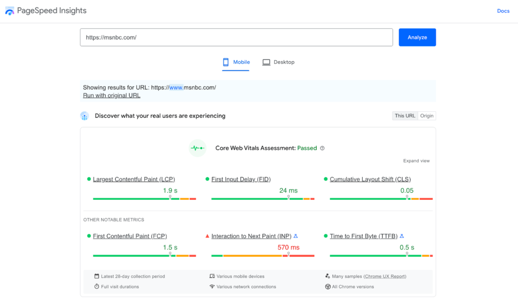 Google PageSpeed Insights