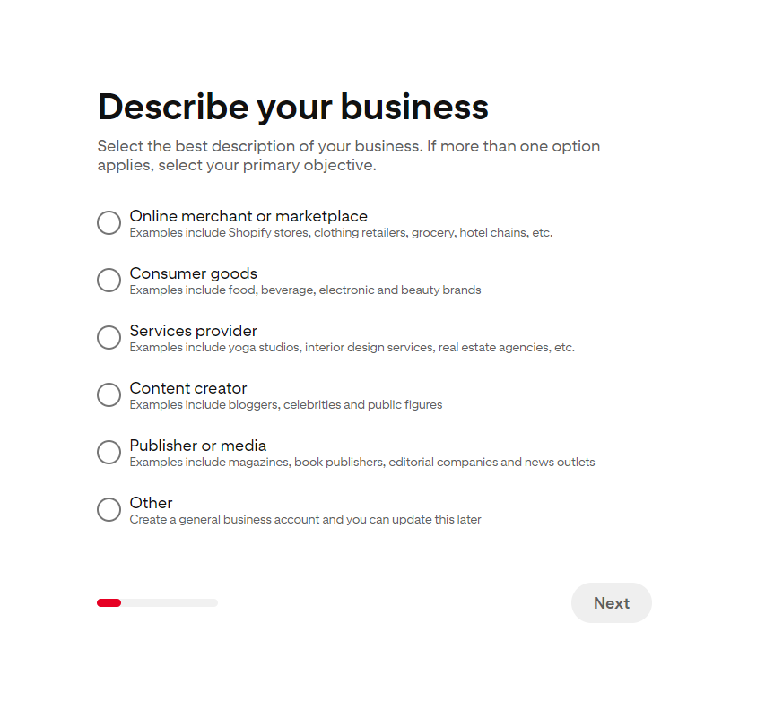 Pinterest - Describe your business for opening up a business account