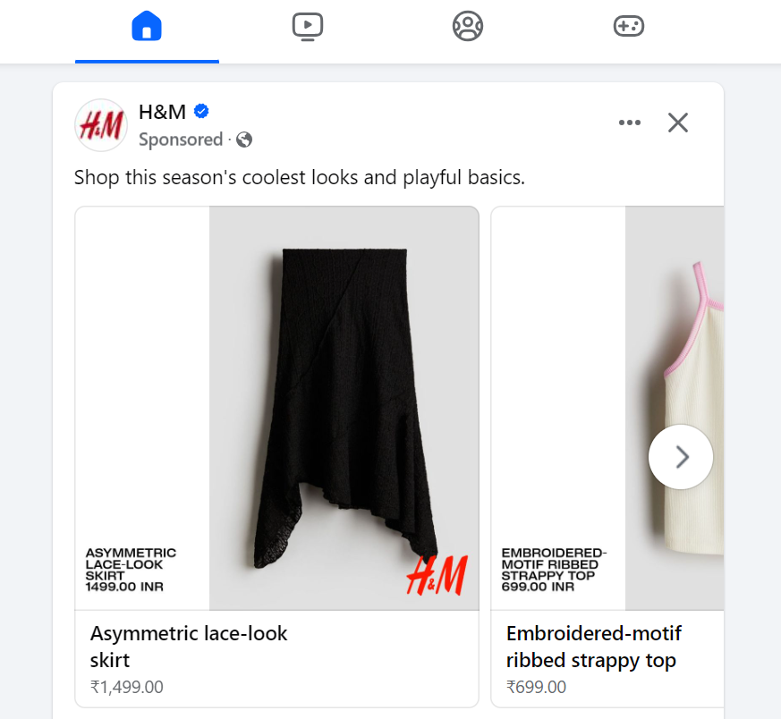 Facebook Advertising - H&M