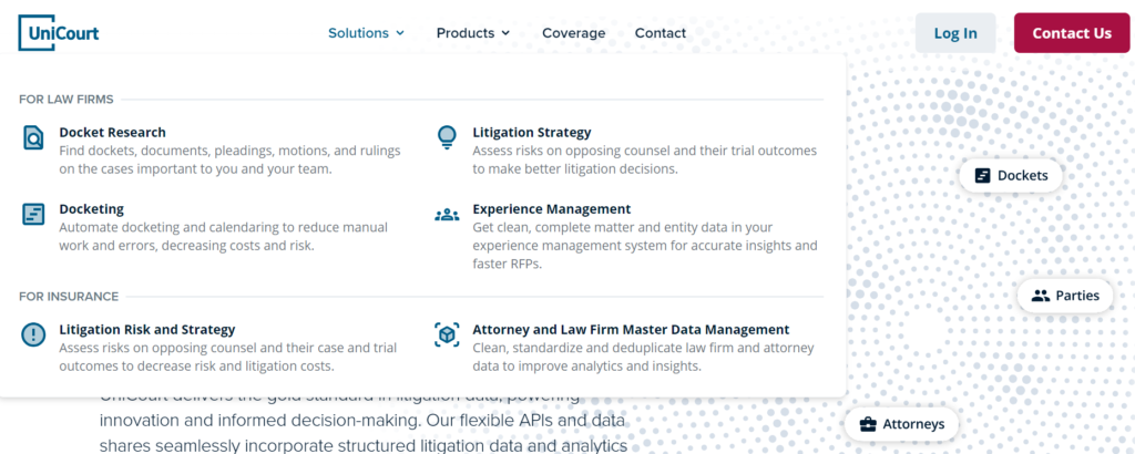 Law firm SEO - Unicourt Landing page