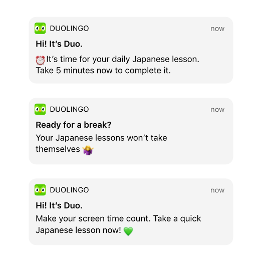 Mobile Marketing: Duolingo Push Notifications