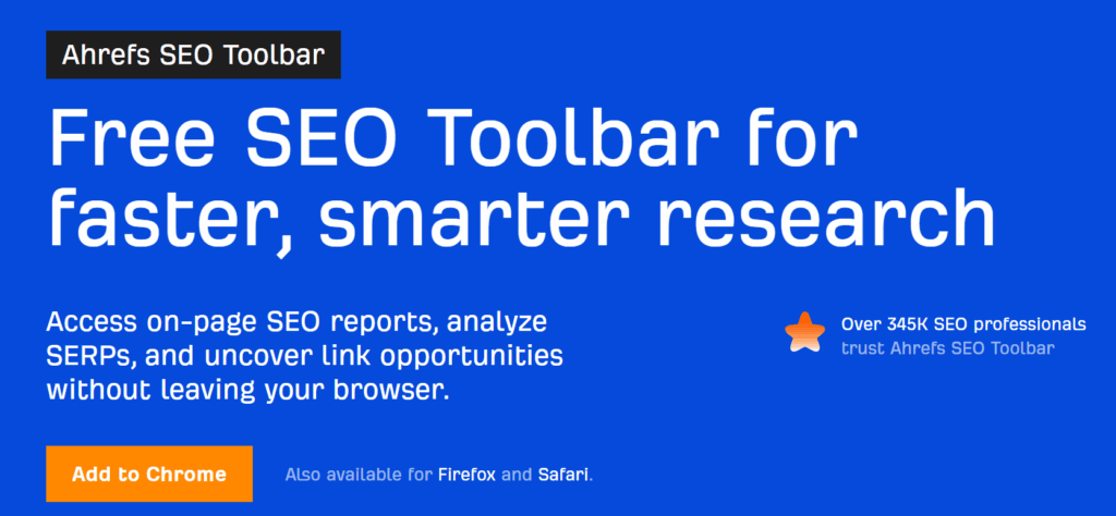 Ahrefs SEO Toolbar