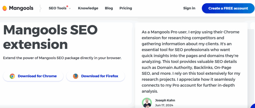 Mangools SEO extension