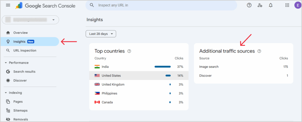 Additional Traffic Sources - GSC Insights