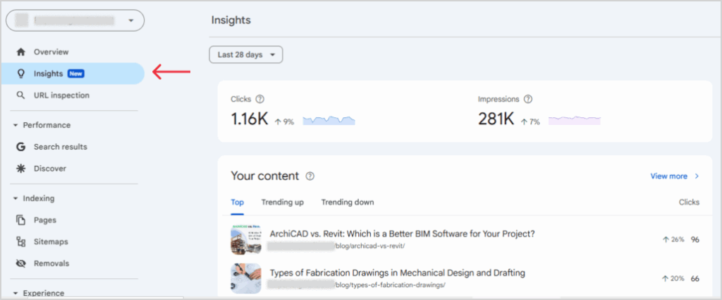 Google Search Console Insights Report